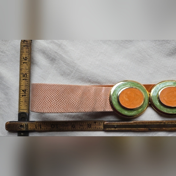 Vintahe Alexis Kirk Reptile Belt: Gold, Green, Orange main image 9